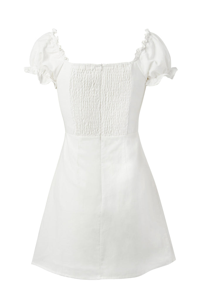 White Milkmaid Mini Dress