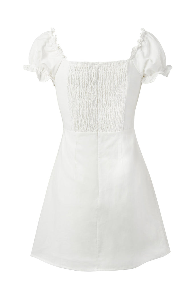 milkmaid mini dress white boohoo Women's Cotton Milkmaid Mini Dress in White